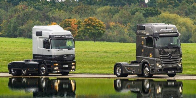 Reuni Sopir Truk Tim Balap F1 McLaren Dengan Truk Mercedes-Benz Actros Pertama