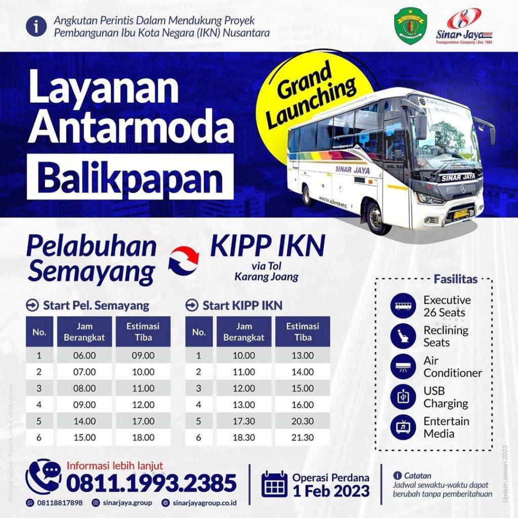 Po Sinar Jaya Buka Rute Baru Pelabuhan Semayang Ikn Pakai Bus Medium