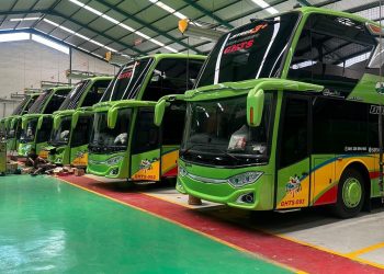 Pakai Sasis Terbaru Volvo B11R Euro 5, PO Gunung Harta Tambah 5 Bus Double Decker