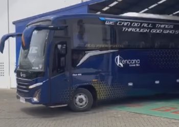 PO Kencana Rilis Medium Bus Baru Pakai Livery Khusus 50 Tahun Karoseri Adiputro