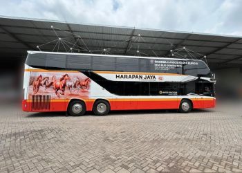 Bus Double Decker PO Harapan Jaya ex GIIAS 2023 Mulai Mengaspal, Punya Kabin Mewah