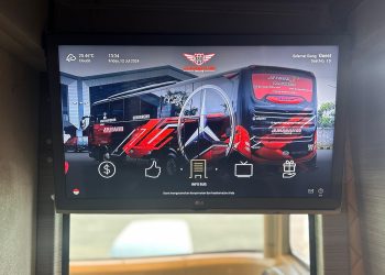 Pertama di Indonesia, PO Juragan 99 Trans Kini Punya Fitur IPTV Di Dalam Bus