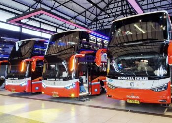3 Bus Double Decker Terbaru PO Rosalia Indah Siap Mengaspal