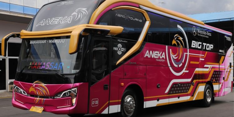 Bus Baru PO Aneka Transport Pakai Bodi Skylander R22 Aero 9 Touring, Kursi Lebih Lebar dan Nyaman