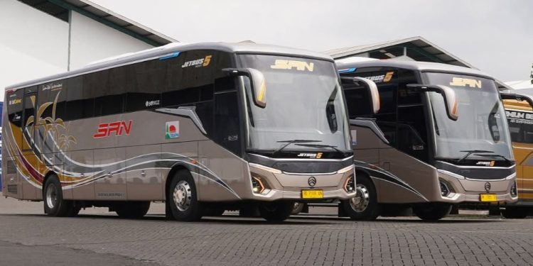 Pertama di Indonesia, PO SAN Kombinasikan Bodi Jetbus 5 dengan Sasis Golden Dragon