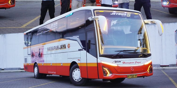 PO Harapan Jaya Rilis 3 Bus Baru Jetbus 5 MHD Single Glass, Pakai Sasis Mercedes-Benz OH 1626 L Euro 4