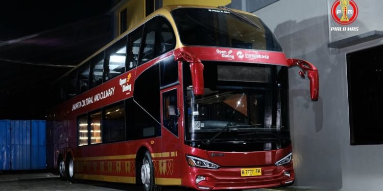 Karoseri Piala Mas Sulap Bus Double Decker Transjakarta Jadi Restoran Mewah
