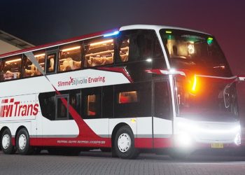 Bus Double Decker Baru PO MTrans Mengaspal Pakai Bodi Jetbus 5 SDD
