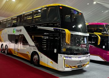 PO U Trans Pamer Bus Double Decker Skylander R25 di GIIAS 2026, Punya 3 Kelas Mewah!