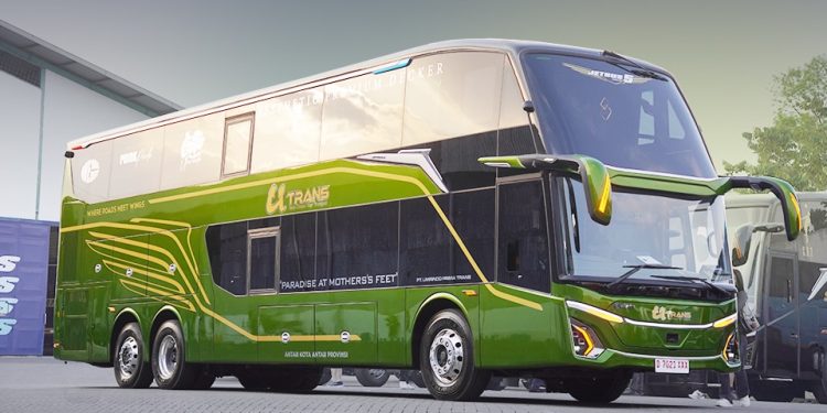 Bus Double Decker Eks GIIAS 2026 Milik PO U Trans Resmi Mengaspal, Begini Fasilitasnya!